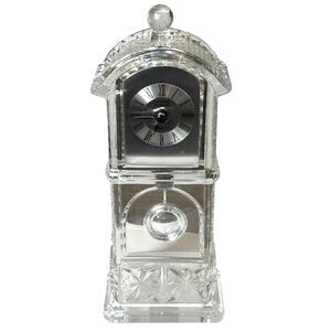 Godinger Crystal Legends Glass Grandfather Style Mantel Clock 24% Lead
